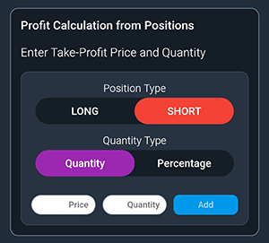 Average position calculator in crypto trading